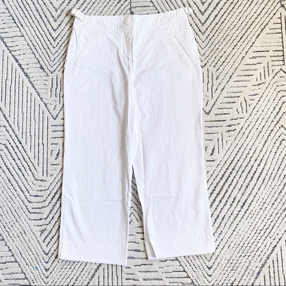 Basic Editions Pants - Basic Editions Crop Pants Cotton White Size 10